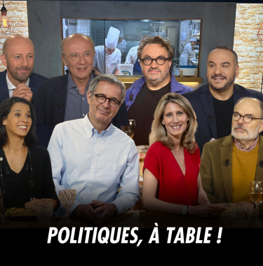 "Politiques, à table !" présenté par Brigitte Boucher et Jean-Pierre Montanay-2023-copyright LCP-Assemblée nationale