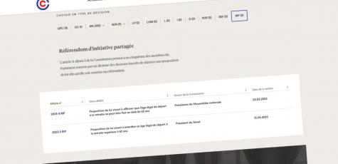 Capture d'écran du site du conseil constitutionnel