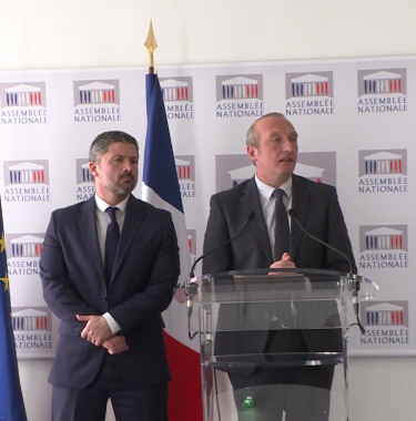 Jean-Félix Acquaviva et Laurent Marcangeli à l'Assemblée nationale. LCP